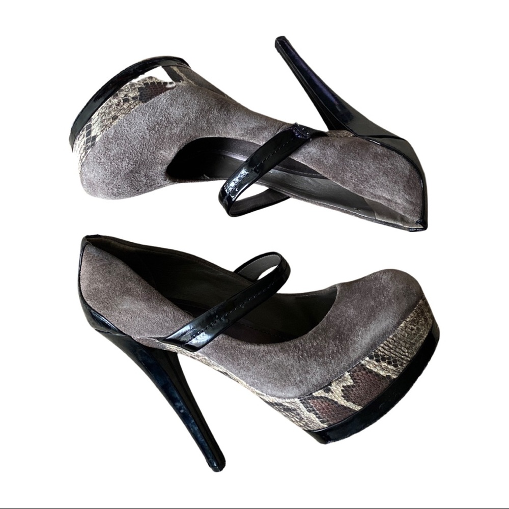 Jessica Simpson Mary Jane Snake Patten High Stiletto Heels